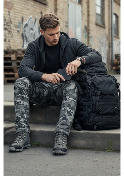 Kışlık Regular Kamuflaj - Likralı, Düz Paça, Antrasit fiyatları