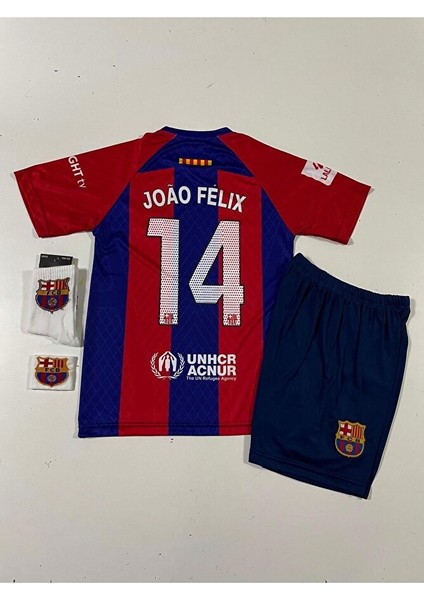 B.a.r.c.e.l.o.n.a 2023-24 Sezon Joao Felix Iç Saha Çocuk Forması 4'lü Set (Armalı) modelleri