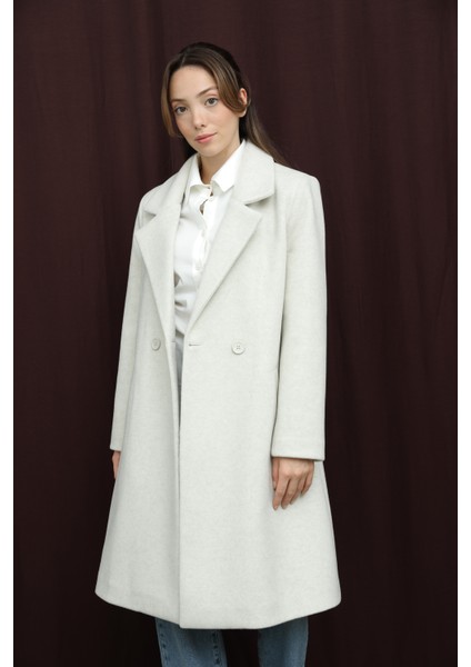 Kadın Kruvaze Yaka Kaşe Kaban -15194KBN indirimleri