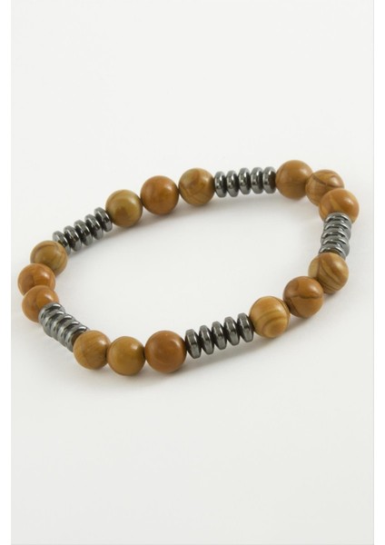 Techmrt Jasper Hematit Doğaltaş Bileklk-Kahverengi