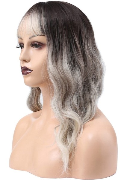 Dalgalı Kısa Perçemli Fiber Sentetik Peruk / Ombre ve Röfleli fırsatları