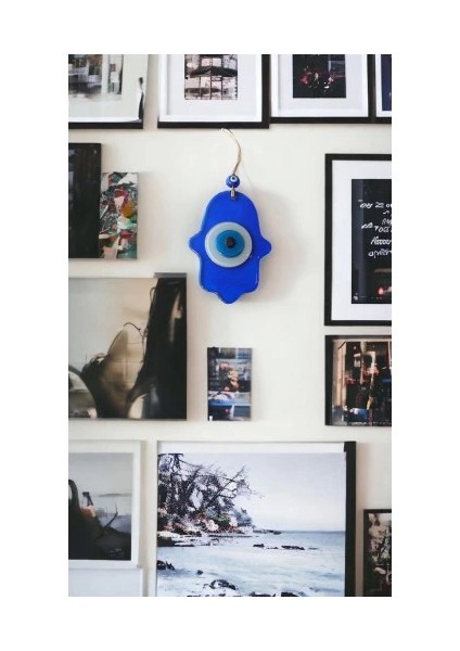 Nazar Boncuklu Şeffaf Mavi Fatma Ana Bereket Eli Cam Duvar Süsü fiyatları