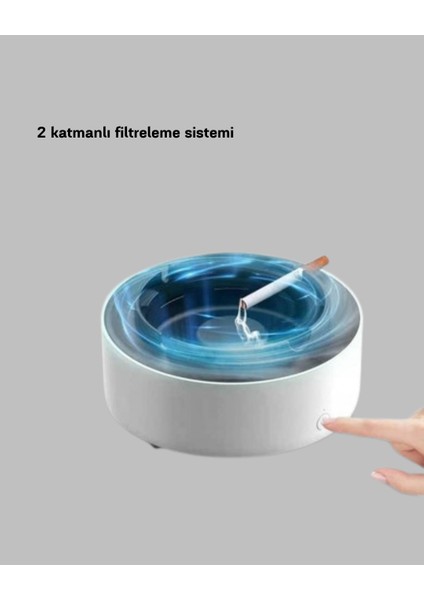 Sigara Dumanı ve Koku Giderici Hava Temizleyici Küllük – 2 Katmanlı Filtreli, USB Şarjlı indirimleri