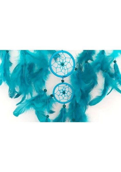 Turkuaz Rengi Kuş Tüylü Boncuklu Düş Kapanı El Yapımı Duvar Süsü modelleri