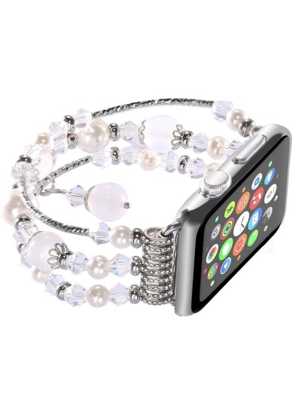 Ally Apple Watch 7-8 41MM 6-5-4 40MM Boncuk Taşlı Lux Kordon Kayış 3-2-1 38MM-(5 - A325H605-M02 fırsatları