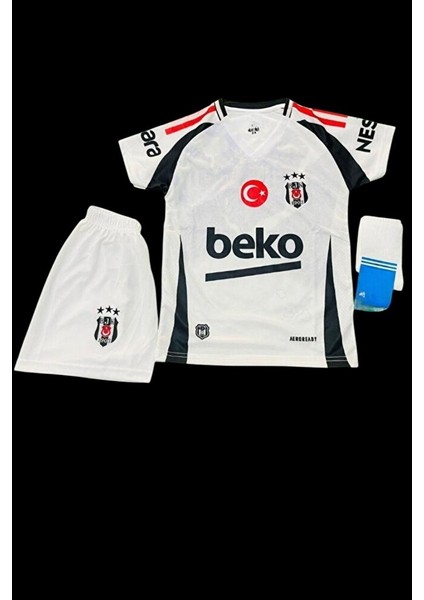 2024/25 Beşiktâş'- Alternatif Beyaz Çocuk Forması Spor T-Shirt