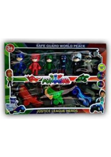 6'lı Arabalı Pijamaskeli Karekter Figür Oyuncak