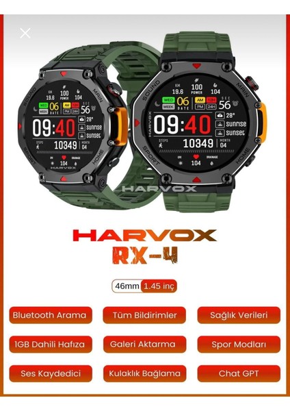 Novarexglobal Rx-4 Akıllı Saat 1.45’’ IPS Ekran Kan Basıncı Oksijen Ölçer Bluetooth 5.1 Manyetik Şarj – Ios ve Android Uyumlu fiyatları