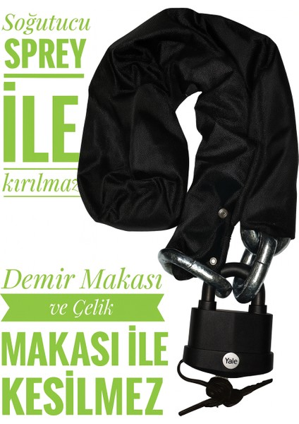 GRADE80 (G80) 10 mm Kalınlık 1.5 Metre Kesilmez Motorsiklet Zincir Kilit Motor Kilidi indirimleri