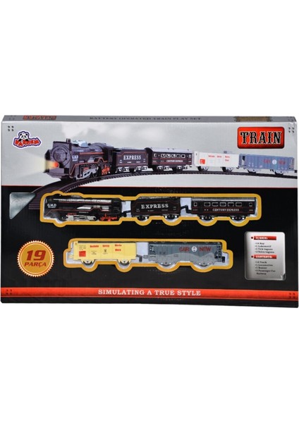 19 Parça Tren Seti Pilli Raylı Express Train Fenomen Tren Seti