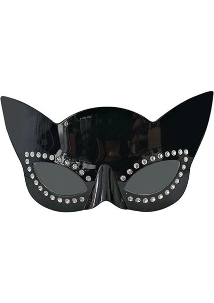 Siyah Renk Siyah Camlı Kedi Şekilli Parti Gözlüğü fırsatları