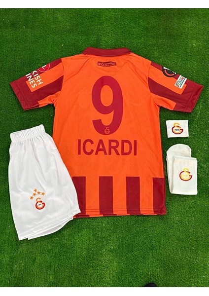 Galatasaray 100. Yıl Mauro I.c.a.r.d.i.9 Numara Kırmızı Çocuk Forması 4 Lü Set