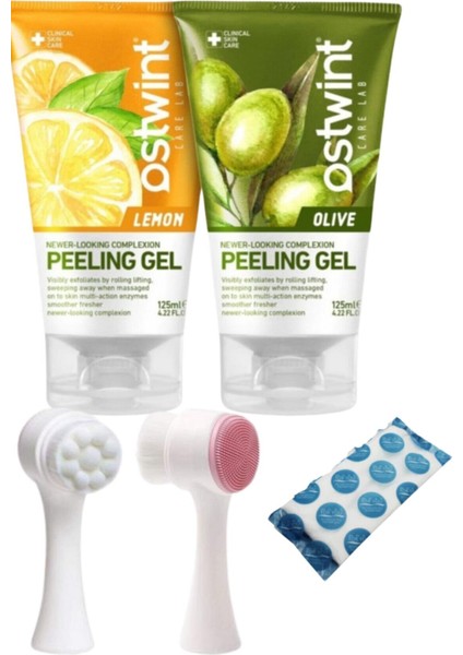 Limon Özlü Peeling Jel 125 ml +Zeytinyağlı Peeling Jel 125 Ml( Yüz Temizleme Fırçası Hediye)