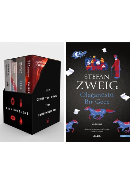 Kara Dörtleme Kutu Set (4 Kitap) + Olağanüstü Bir Gece