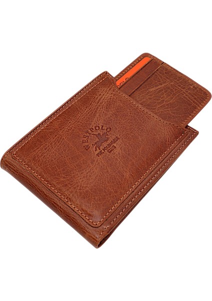 Hakiki Eskitme Deri Kağıt Para ve Kart Bölmeli ve Ekstra Kartlıklı Erkek Cüzdanı - G6 Kahve