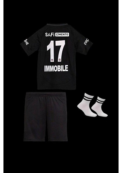 2024/25 Beşiktâş'- Ciro' Immobile' 17 Deplasman Siyah Çocuk Forması Spor T-Shirt