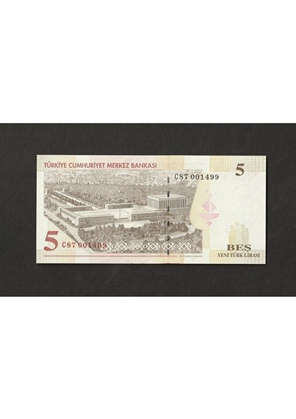 3996368F7F701A953E 8.emisyon Ytl 5 Yeni-Türk-Lirası Çil 001499 Eski Kağıt Para fiyatları