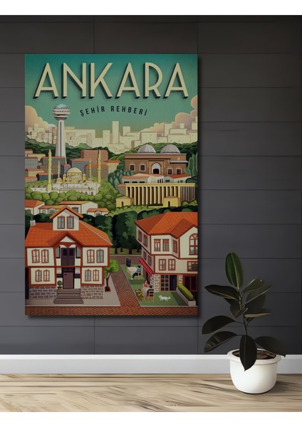 Ankara Şehir Rehberi Dekoratif Ahşap Mdf Ev/işyeri Duvar Tablo Dikdörtgen Ev/işyeri Duvar Tablo