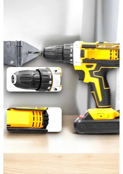 24 Parça Çift Bataryalı Şarjlı Matkap Seti 24W Motor ve Otomatik Mil Kilitli Tasarım indirimleri