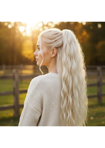 Tokalı Kabarık Dalgalı At Kuyruğu / Platin
