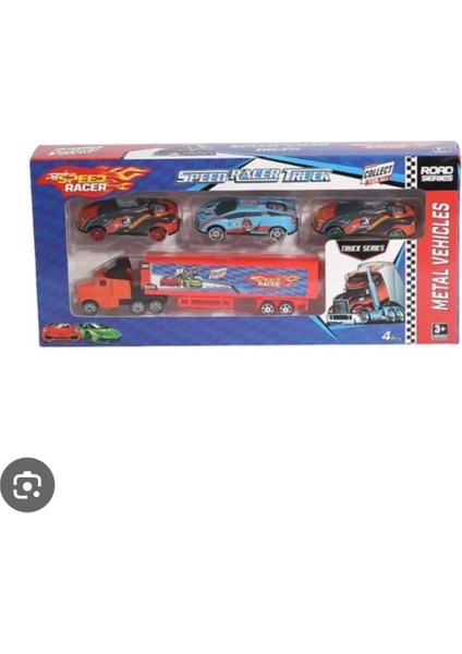 3'lü Tır Seti - 2 Araba + 1 Tır Oyuncak Seti