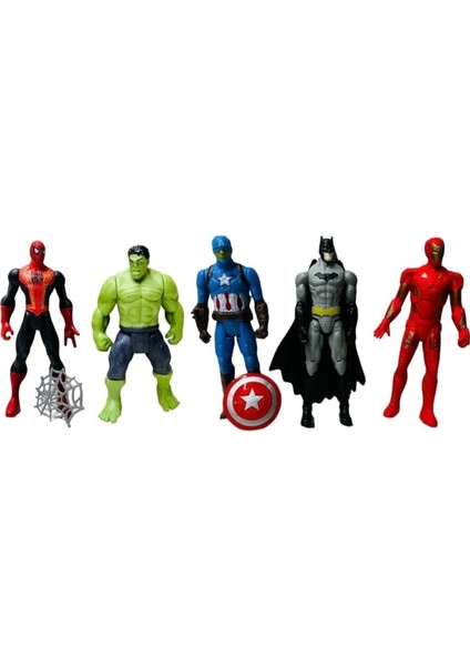 5'li Işıklı Kutulu Süper Kahraman Seti Hulk Örümcek Adam Ironman Batman Kaptan Amerika fiyatları