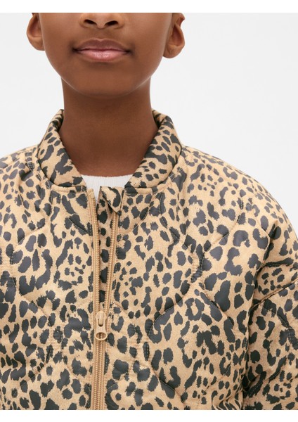 Kız Çocuk Kahverengi Lightweight Kapitone Puffer Şişme Ceket fiyatları