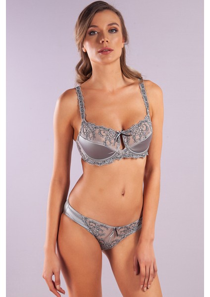 Giselle Half Padded Bra, Gri Toparlayıcı Konforlu ve Şık Sütyen
