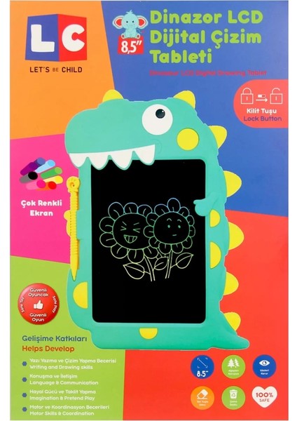 Bfs LCD Dijital Renkli Dinozor Çizim Tableti 8,5 Inç modelleri