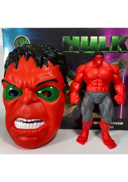 Kırmızı Hulk Maskesi ve Figürü Oyuncak Maske