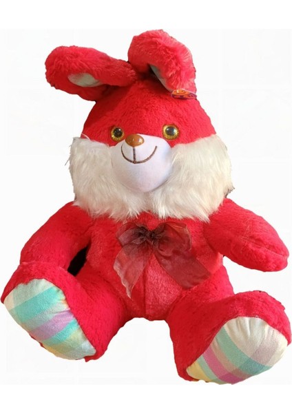 Sevimli Tavşan Büyük Peluş Tavşan Kırmızı Renkli Tavşan