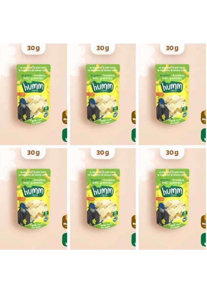 Organik Glutensiz Vegan Muzlu Mini Küpler Atıştırmalık Paketi - 6 Adet * 30 G