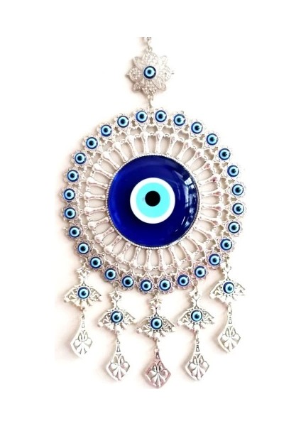 Yuvarlak Nikel Zamak Kaplamalı Nazar Boncuğu Duvar Süsü