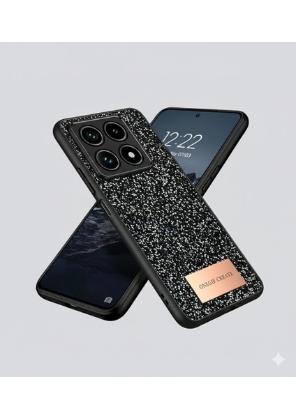 Xiaomi Mi 14T&14T Pro Uyumlu Kılıf Parlak Taş ve Sim Işlemeli Kamera Çıkıntılı Sert Silikon Kapak