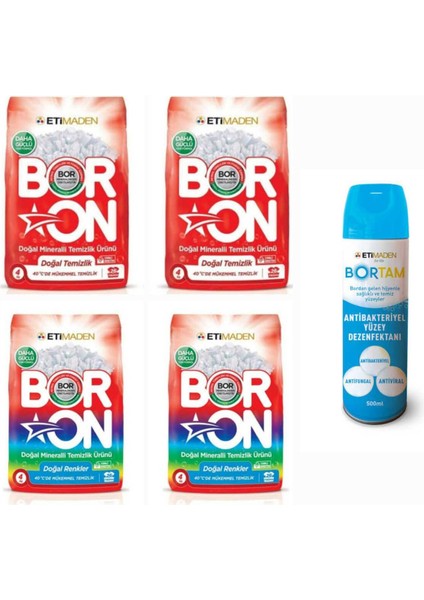 Doğal Toz Çamaşır Deterjanı Renkliler ve Beyazlar Için 104 Yıkama 16 Kg+ 1 Adet Bortam Dezenfektan.