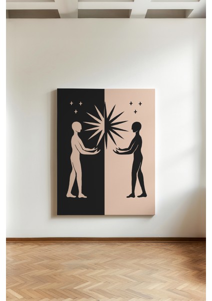 Paylaşılan Güç - Kanvas Baskı - Kavramsal Soyut Figür Modern Salon Dekoru