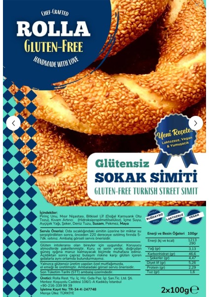 Glütensiz Sokak Simit (Laktozsuz, Vegan) (16 Adet x 100GR) Rolla Gluten Free modelleri