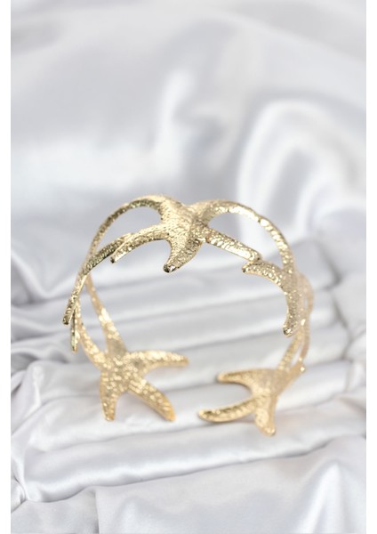 Pirinç Gold Renk Deniz Yıldızı Model Kadın Bileklik