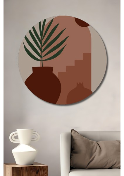 Modern Soyut Ahşap Mdf Dekoratif Ev/işyeri Duvar Tablo Yuvarlak Ev/işyeri Duvar Tablo