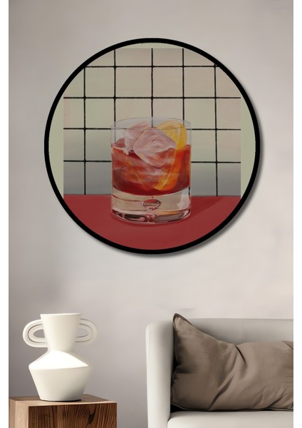 Çerçeve Görünümlü Old Fashioned Ahşap Mdf Dekoratif Ev Duvar Tablo Yuvarlak Ev Duvar Tablo