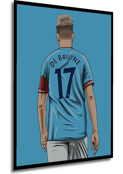 Çerçeve Görünümlü De Bruyne Futbolcu Dekoratif Ahşap Mdf Ev Duvar Tablo Dikdörtgen Ev Duvar Tablo modelleri
