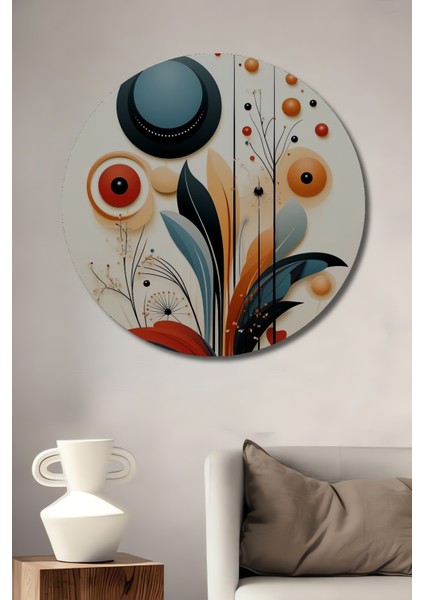 Soyut Sanat Ahşap Mdf Dekoratif Ev/işyeri Duvar Tablo Yuvarlak Ev/işyeri Duvar Tablo