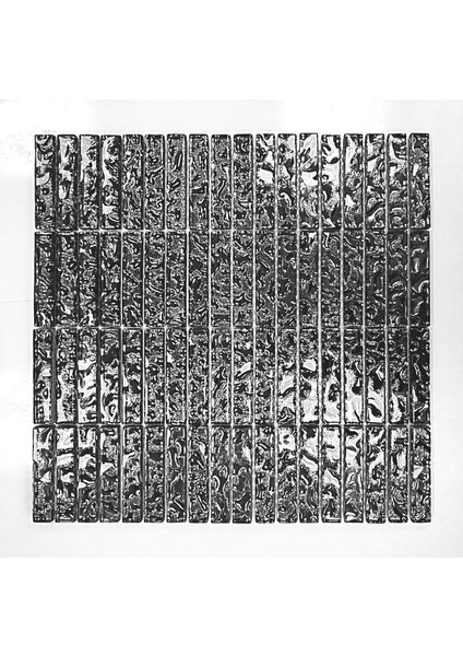 Mutfak Tezgah Arası Banyo ve Iç Dekorasyonda Tüm Yüzeyler Için 15X73MM Antrasit Gümüş Krom, 30X30CM. Fileli Kristal Mozaik ( 1 M2 Fiyatıdır ) modelleri
