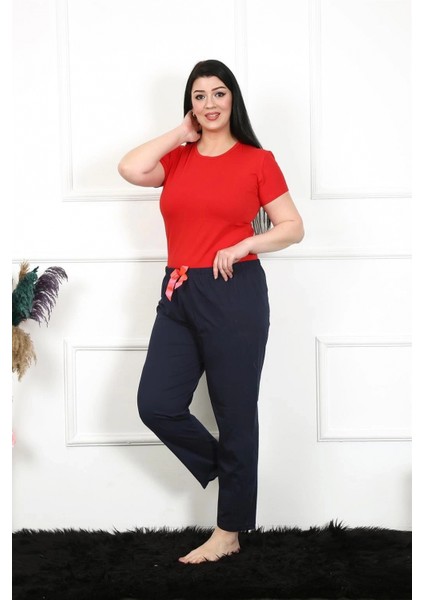 Kadın Pamuklu Büyük Beden Alt Pijama Lacivert fırsatları