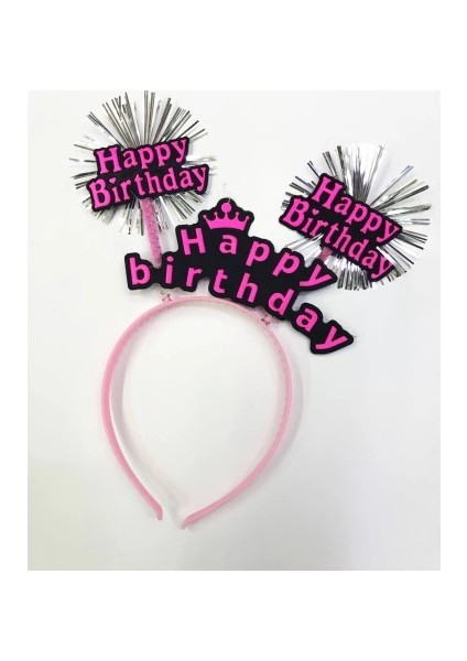 Happy Birthday Neon Renk Doğum Günü Tacı 12 Adet modelleri