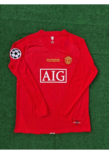 M.united Ronaldo 2008 Retro Kırmızı Uzun Kol Futbol Forması Hava Alabilen Özel Forma Kumaşı fiyatları