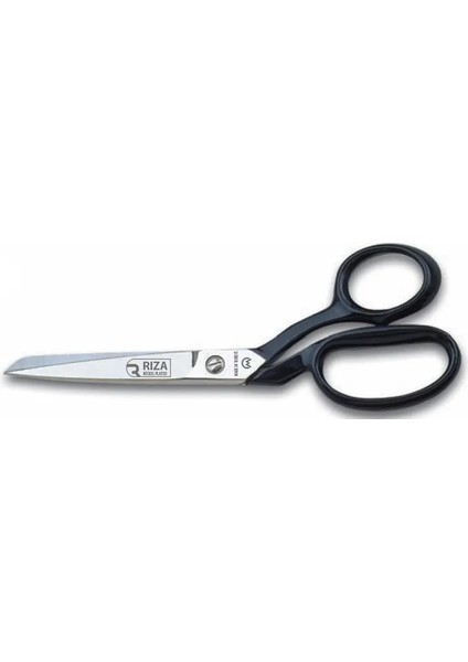 Rıza A4115-7 Tekstil / Yatık Regula Makası Makası No: 7 Inç / 17,78 cm - Nikel Kaplama, Siyah Saplı
