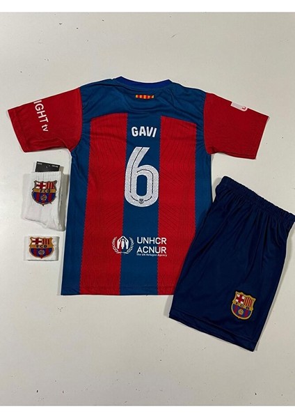 B.a.r.c.e.l.o.n.a 2023-24 Sezon Gavi Iç Saha Çocuk Forması 4'lü Set (Armalı)