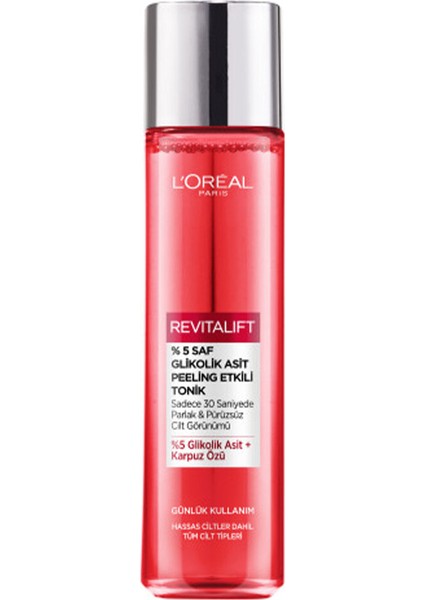 L'oréal Paris Revitalift %5 Saf Glikolik Asit Peeling Etkili Tonik 180ML fiyatları