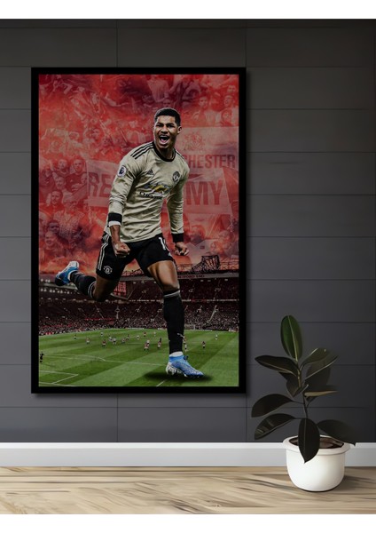 Çerçeve Görünümlü Futbolcu Zafer Anı Dekoratif Ahşap Mdf Ev Duvar Tablo Dikdörtgen Ev Duvar Tablo